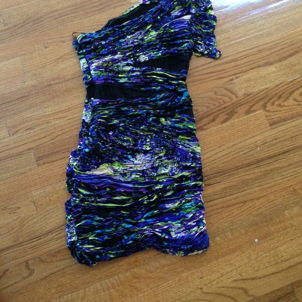 Bcbg maxazria one shoulder dress